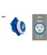 Base inclin. IP67 16A-220/240V 2P+T