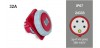 Base inclin. IP67 32A-380/415V 3P+N+T