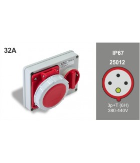 Base semi empot.IP67 32A/415V 3P+T