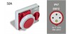 Base semi empot.IP67 32A/415V 3P+T