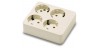 Base 4 tomas 16A-250V TT Lat. Blanco