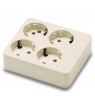 Base 4 tomas 16A-250V TT Lat. Blanco