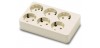 Base 6 tomas 16A-250V TT Lat. Blanco