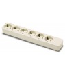 Base 6 tomas SCHUKO 10-16A-250V Blanco