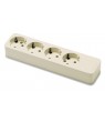 Base 4 tomas SCHUKO 10-16A-250V BLANCO