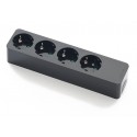 Base 4 tomas SCHUKO 16A-250V NEGRO