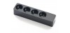 Base 4 tomas SCHUKO 16A-250V NEGRO