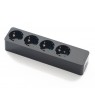 Base 4 tomas SCHUKO 16A-250V NEGRO