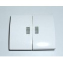 Tecla blanca con 2 visores / Pulsador Doble Int. Lum. Galea