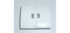 Tecla blanca con 2 visores / Pulsador Doble Int. Lum. Galea