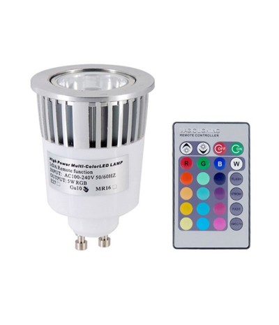 Lampara LED GU10 RGB 5W