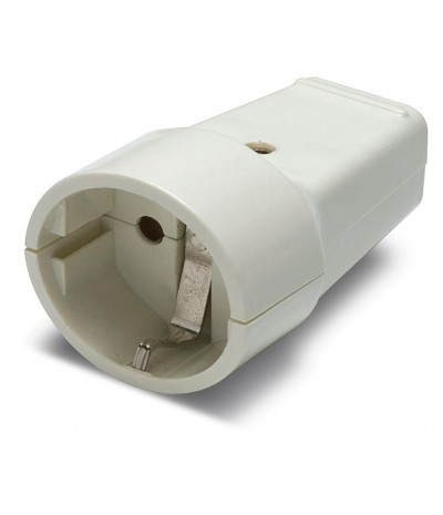 Base movil d.4,8 10A-250V TT Lat. Blanco