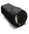 Base movil d.4,8 10A-250V TT Lat. Negro